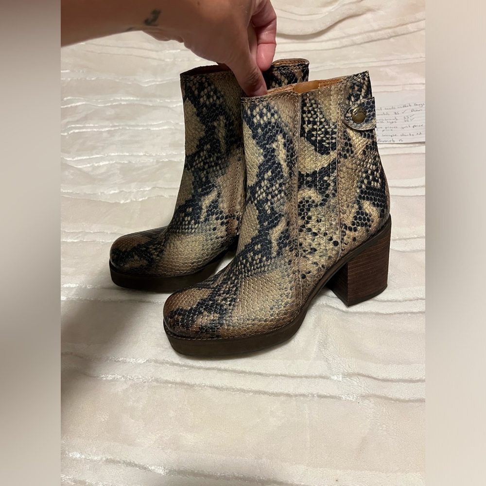 Zodiac snake print booties size 6 1/2